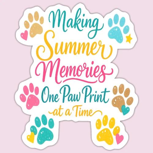 Making Summer Memories One Paw Print at a Time - Sticker