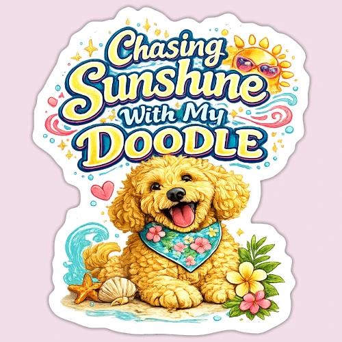 Chasing Sunshine With My Doodle - Sticker