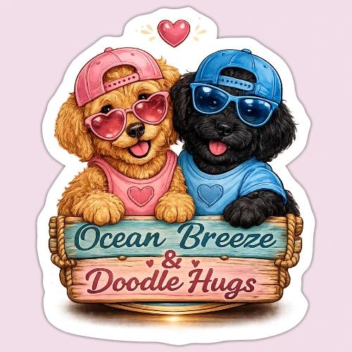 Ocean Breeze & Doodle Hugs - Sticker