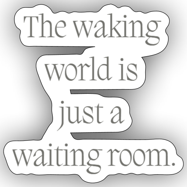 The Waking World Is Just A Waiting Room - Sticker