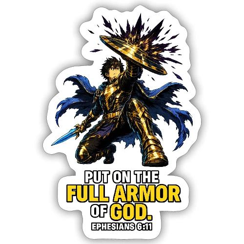 Full Armor of God Anime Warrior | Ephesians 6:11 C - Sticker