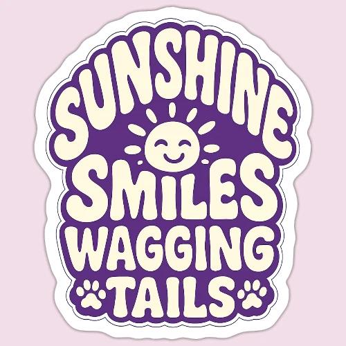 Sunshine Smiles Wagging Tails - Sticker