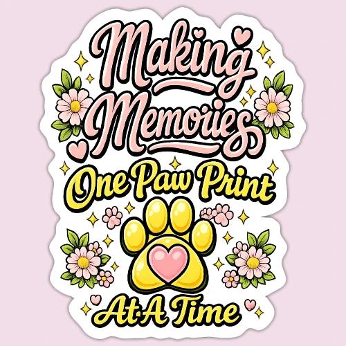Making Memories One Paw Print At A Time - Sticker