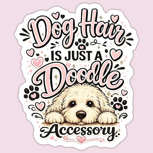 Dog Hair Is Just a Doodle Accessory - Sticker