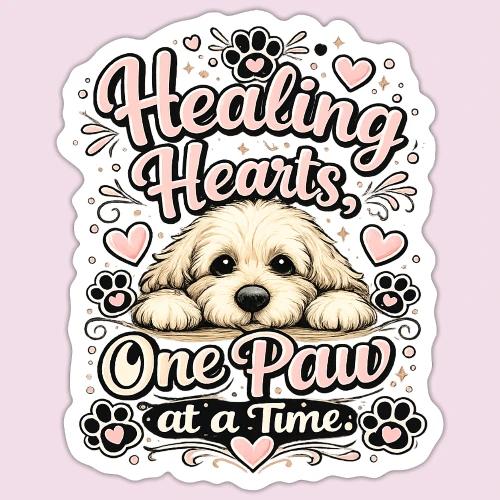 Healing Hearts, One Paw at a Time - Sticker