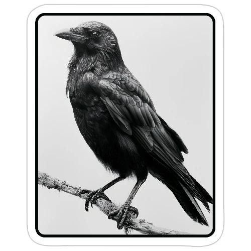 Raven Black and White Art Design - Sticker