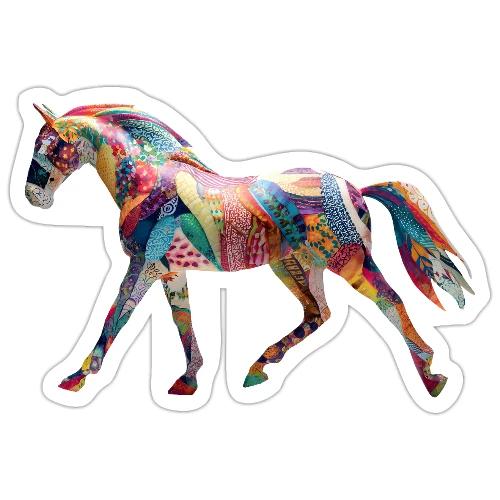 Colorful Abstract Horse Art Design - Sticker