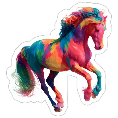 Colorful Paint Splatter Horse Art - Sticker