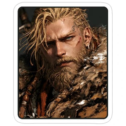 Battle-Scarred Viking Warrior - Sticker