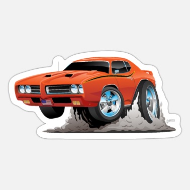 Classic American Muscle Car Cartoon' Sticker | Spreadshirt