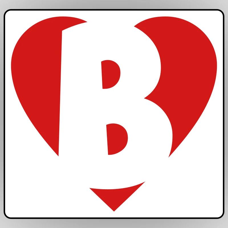 B Letter In Heart Letter B Love Logo | Scalebranding