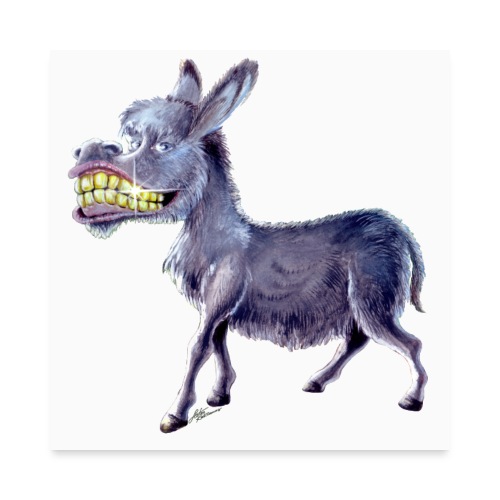 Funny Keep Smiling Donkey - Sticker