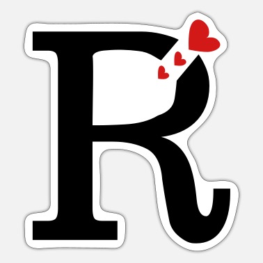 Capital letter R with hearts' Sticker | Spreadshirt