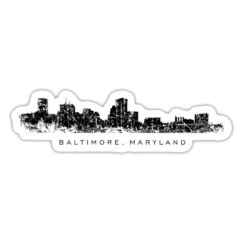 Baltimore, Maryland City Skyline (Vintage Black) - Sticker