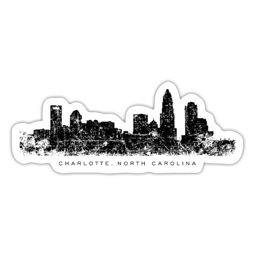 Charlotte, North Carolina Skyline (Vintage Black) - Sticker