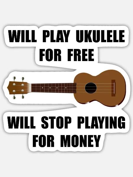 Ukulele Playing - Sticker - white matte