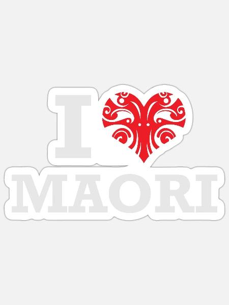 I Love Maori - Gift Idea - Sticker - white matte