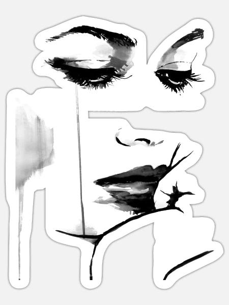 femme - Sticker - blanc mat