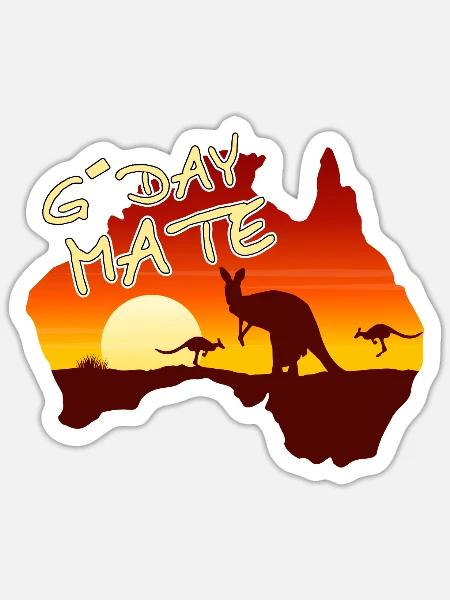 Australia Kangaroo - Sticker - white matte