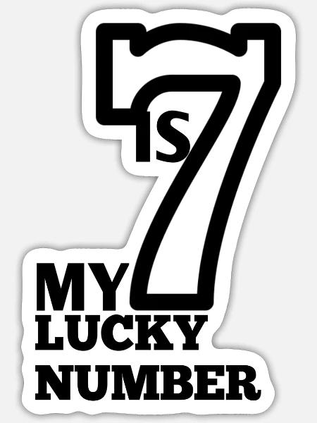 7 Is my lucky number - Sticker - white matte