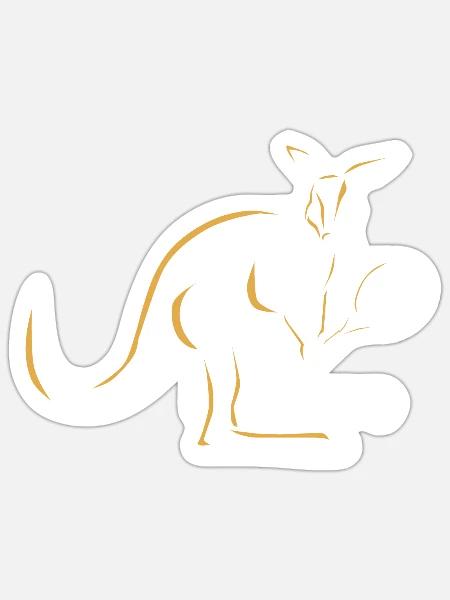 Australia Kangaroo Tennis Player Funny Gift Idea - Sticker - white matte