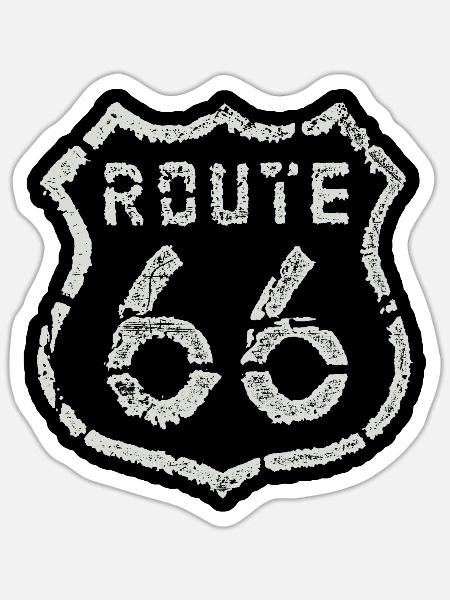 Vintage Route 66 - Sticker - white matte