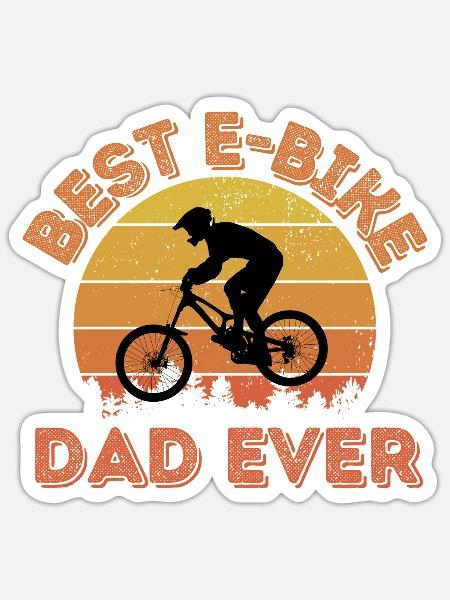 Best E-Bike dad Ever - Funny E-Bike - Sticker - white matte