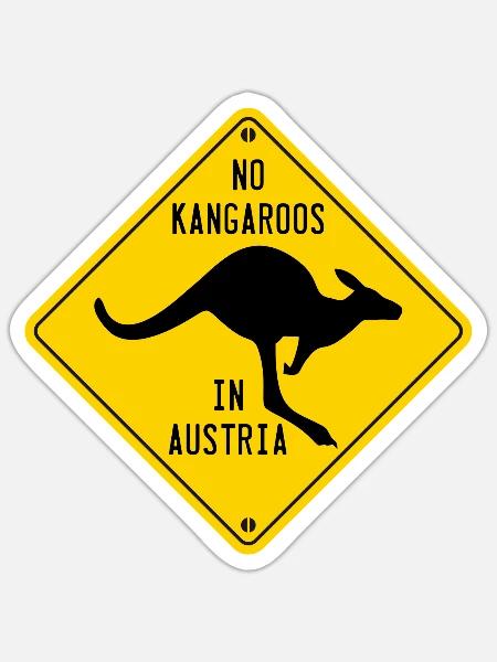 no kangaroos in austria - Sticker - white matte