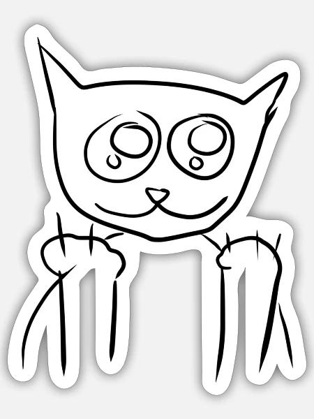 Anime cat animal - Sticker - white matte
