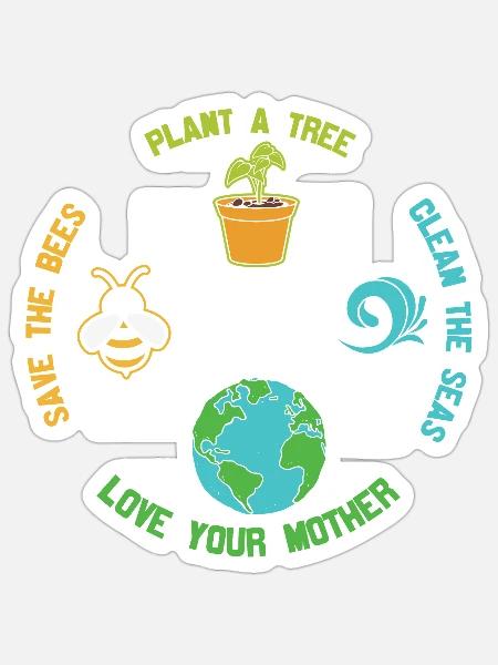 Love Your Mother Earth - Sticker - white matte
