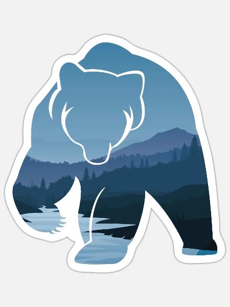Wild bear - Sticker - white matte
