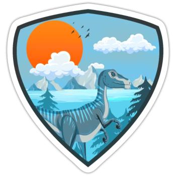 velociraptor prehistoric planet - Sticker - white matte - Front