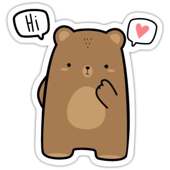 cute brown teddy bear - Sticker - white matte - Front