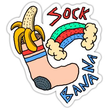 Sock Banana - Sticker - white matte - Front