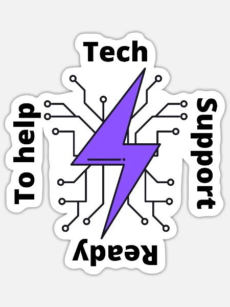 tech support ready to help - Sticker - white matte