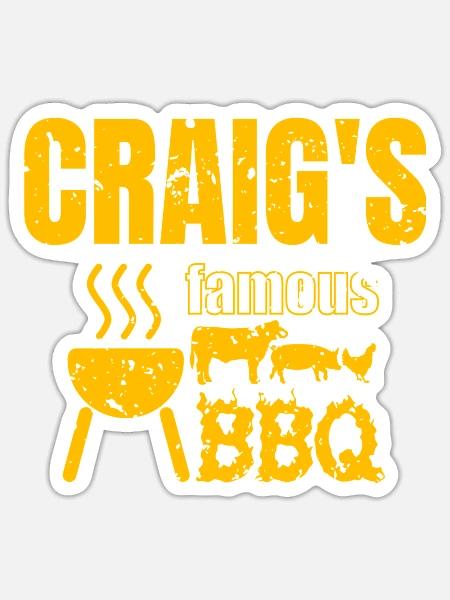 Craig Famous BBQ for the Barbecue Lover Grill - Sticker - white matte