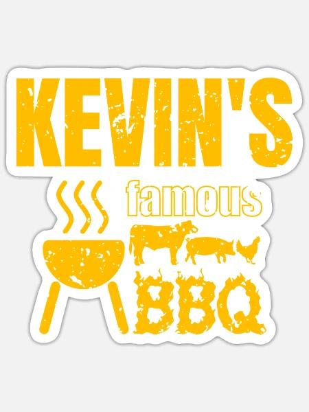 Kevin Famous BBQ for the Barbecue Lover Grill - Sticker - white matte