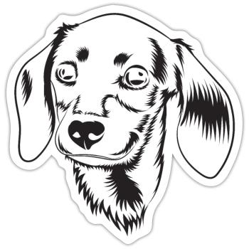 drawing style dog - Sticker - white matte - Front