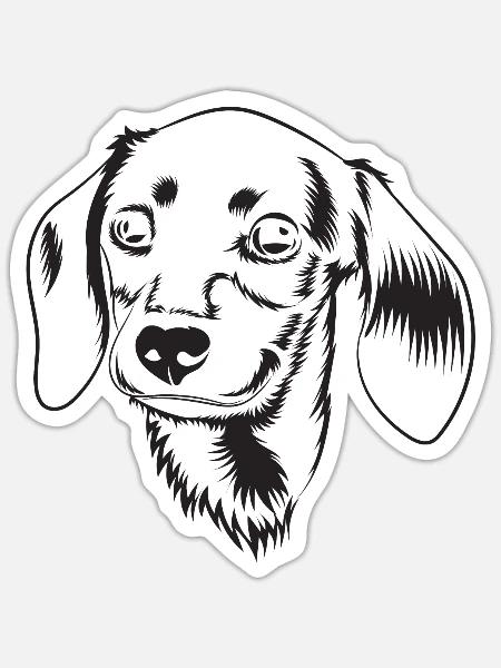 drawing style dog - Sticker - white matte