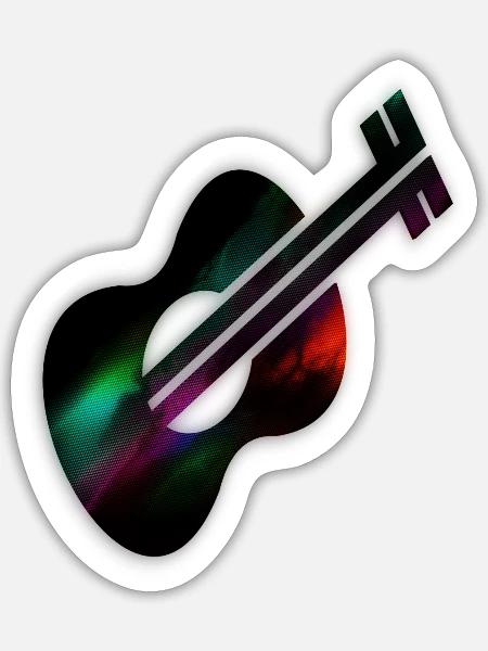 Guitar design - Sticker - white matte