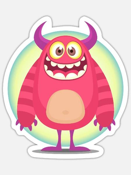 cute cartoon troll character - Sticker - white matte