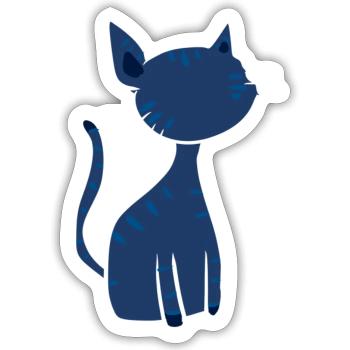 blue cat symbol animal cute - Sticker - white matte - Front