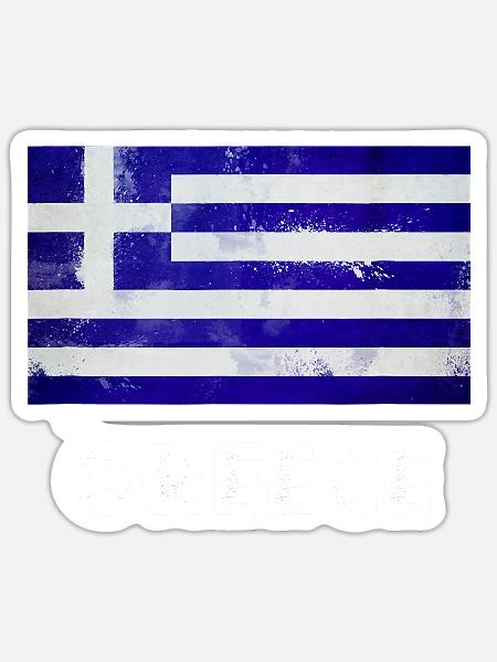 Greece Flag Shirt Greek T Shirt - Sticker - white matte