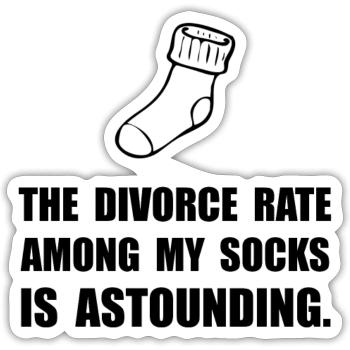 Sock Divorce Rate - Sticker - white matte - Front