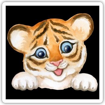 Beautiful baby tiger - Sticker - white matte - Front
