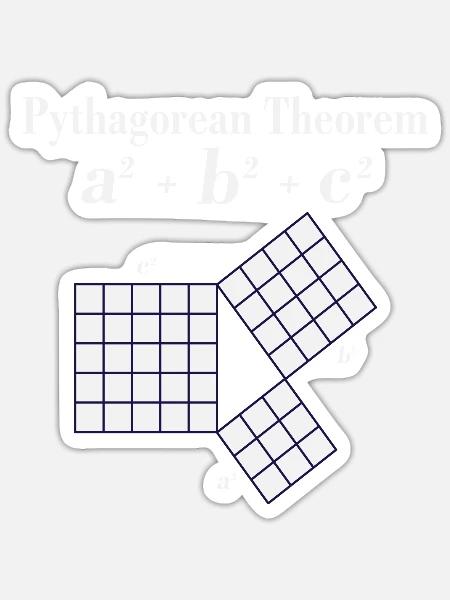 Nerdy Pythagorean Theorem Triangles Math Teacher - Sticker - white matte