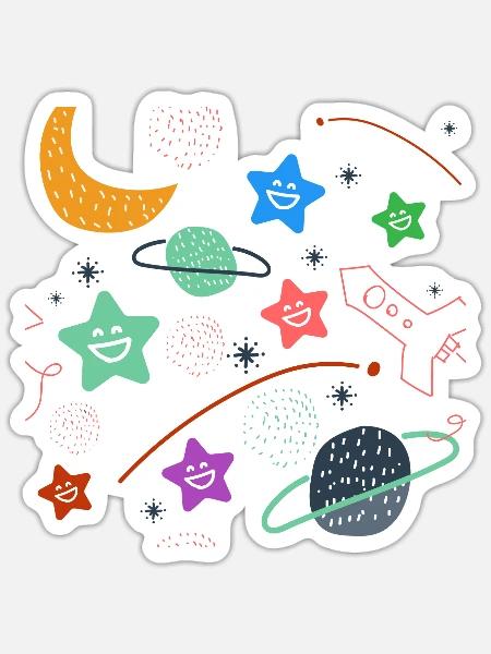 Space graphics - Sticker - white matte
