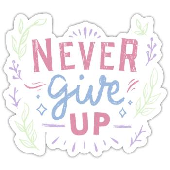 Naver give up - Sticker - white matte - Front