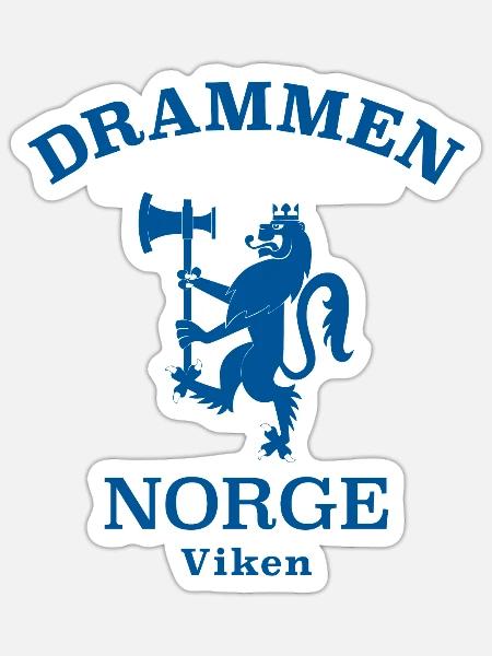 DRAMMEN Norway Coat of Arms Norge - Sticker - white matte