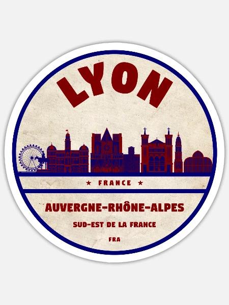 Lyon Skyline - Sticker - white matte